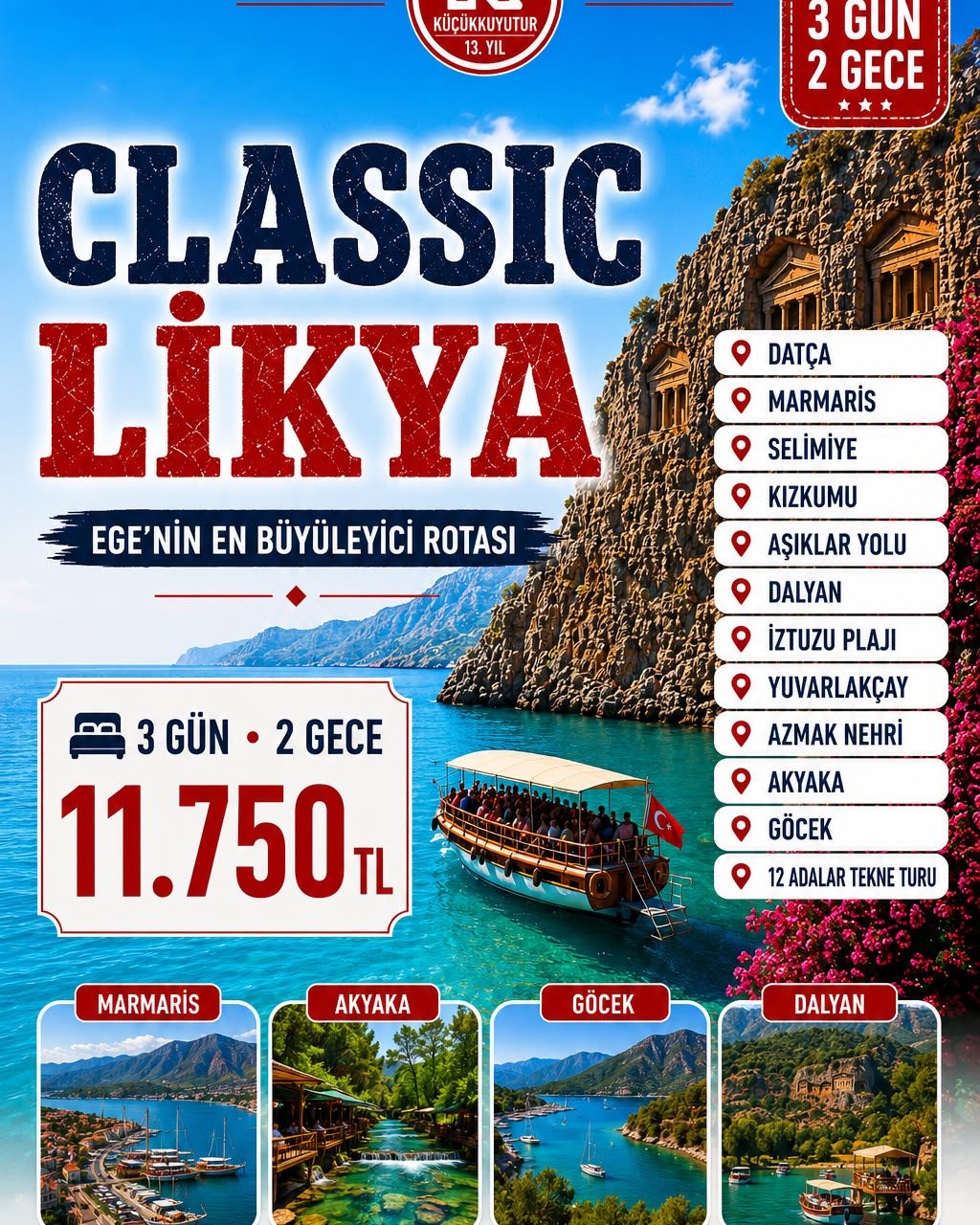 LİKYA TURU CLASSIC 3 GÜN 2 GECE