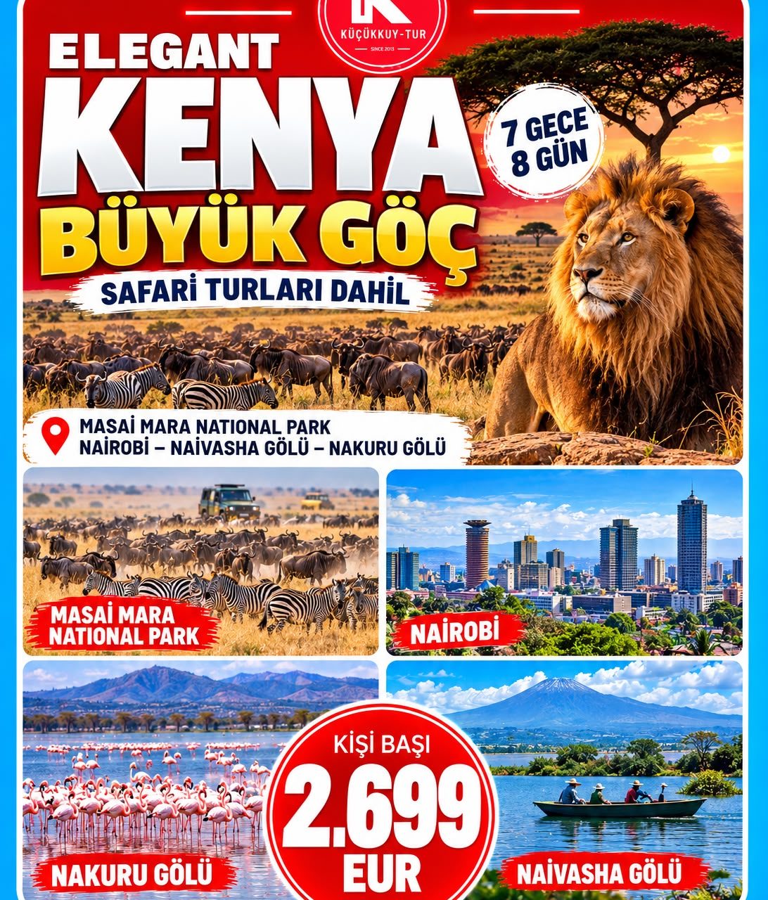ELEGANT KENYA BÜYÜK GÖÇ  7 GECE 8 GÜN THY