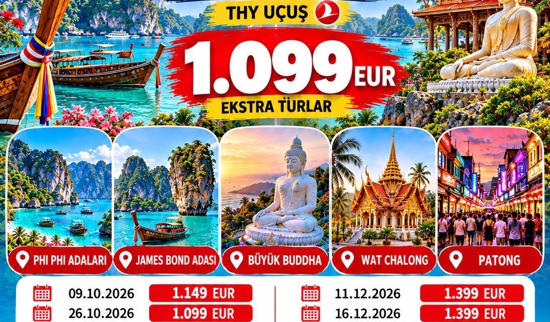 ELEGANT PHUKET EXTRA TURLAR DAHİL 1099  EURODAN THY UÇUŞ