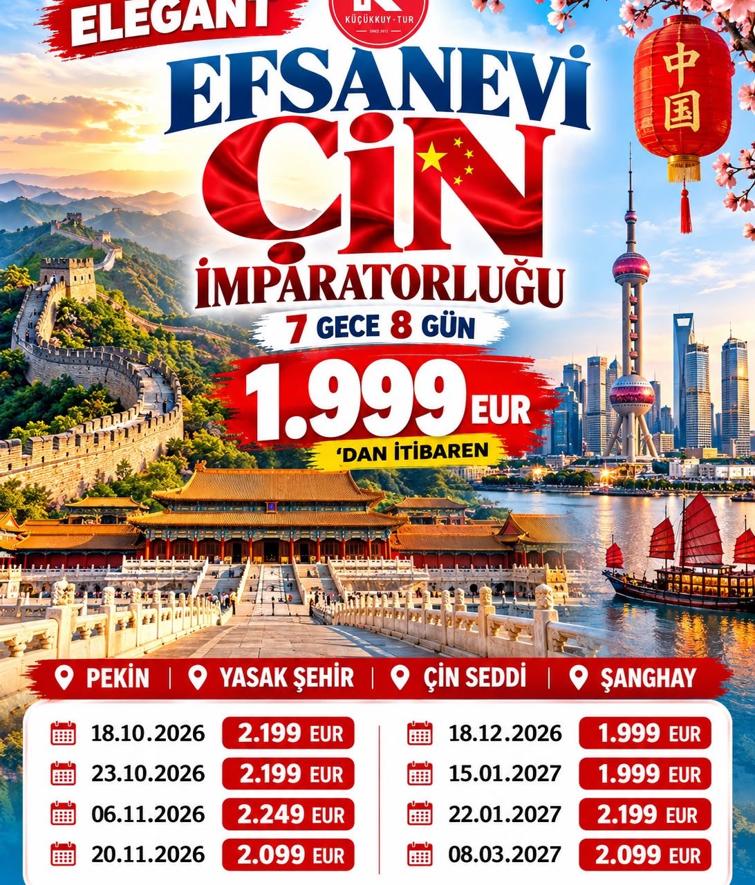 ELEGANT EFSANEVİ ÇİN İMPARATORLUĞU 7 Gece 7 Gece - 8 Gün 1999 EUR