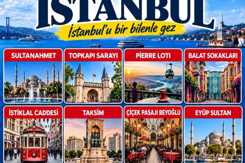 ŞEHRİ İSTANBUL- TOPKAPI SARAYI-İSTİKLAL CADDESİ BEYOĞLU PİER LOTİ ÇİÇEK PASAJI
