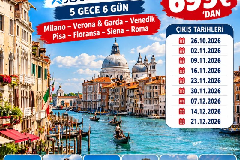 Büyük İtalya Turu 5 Gece 6 Gün (Bergamo–Roma